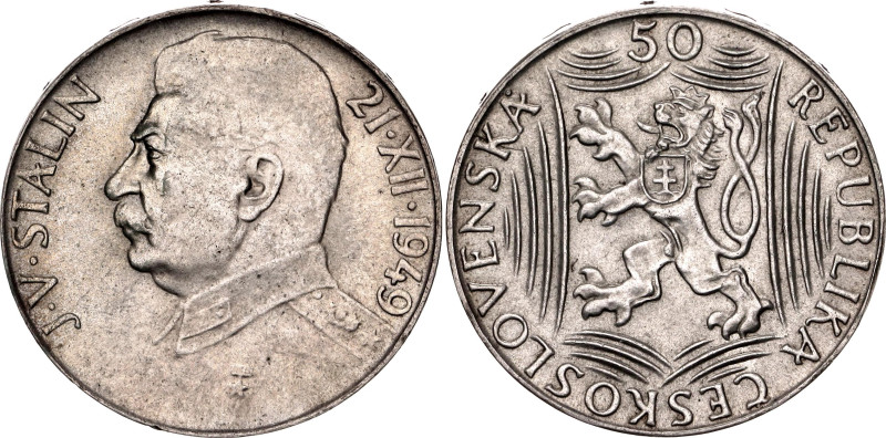 Czechoslovakia 50 Korun 1949

KM# 28, N# 3975; Silver; 70th Birthday - Josef V...