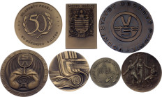 Czechoslovakia Lot of 7 Bronze Medals 20th Century