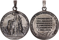 Germany - Weimar Republic Silvered Bronze Medal "Inflation" 1923