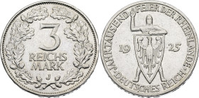 Germany - Weimar Republic 3 Reichsmark 1925 J