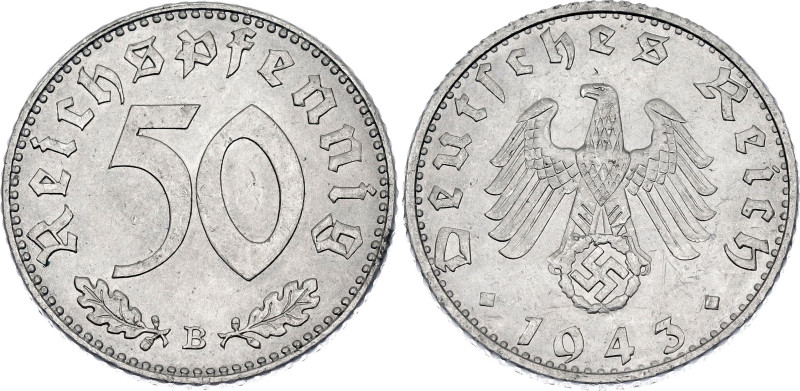 Germany - Third Reich 50 Reichspfennig 1943 B

KM# 96, AKS# 43, J# 372, N# 192...