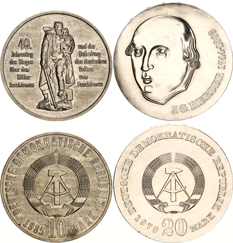 Germany - DDR 10 - 20 Mark 1978 - 1985

KM# 71, 106; With Silver; Various Moti...