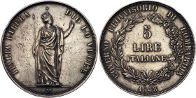 Italian States Lombardy-Venetia 5 Lire 1848 M