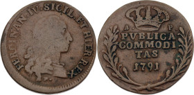 Italian States Naples 3 Tornesi 1791 P AP