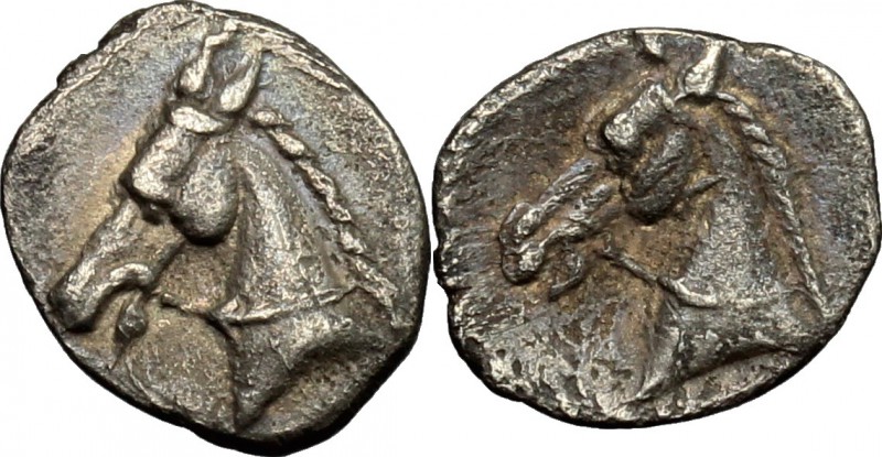 Greek Italy. Southern Apulia, Tarentum. AR Hemilitron, 325-280 BC. D/ Head of Ho...