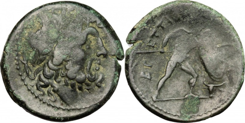 Greek Italy. Bruttium, The Brettii. AE Unit (Drachm), c. 211-208 BC. Fourth coin...