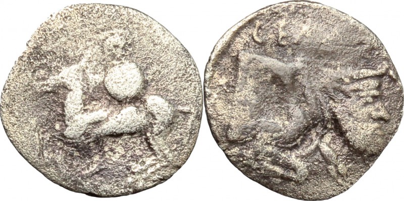Sicily. Gela. AR Litra, c. 430-425 BC. D/ Horseman left; holding round shield. R...