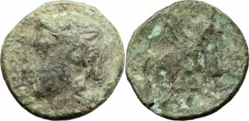Sicily. Syracuse. Timoleon and the Third Democracy (344-317 BC). AE. D/ Head of Apollo left. R/ Pegasus right. CNS II, 89. AE. g. 0.86 mm. 10.00 Green...