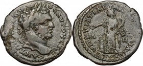 Caracalla (198-217). AE, Moesia Inferior, Marcianopolis mint, 198-217. D/ Bust of Caracalla right, laureate. R/ Concordia standing left, holding pater...