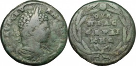 Caracalla (198-217). AE, Bithynia, Nicaea mint, 198-217. D/ Bust of Caracalla right, laureate. R/ Legionary eagle between two signa. RG 482. AE. g. 6....