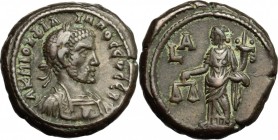 Egypt. Philip I (244-249). AE Tetradrachm, Alexandria mint, 244 AD. D/ Bust of Philip right, laureate, cuirassed. R/ Dikaiosyne standing left; holding...