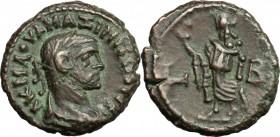 Egypt. Maximianus (286-310). AE Tetradrachm, Alexandria mint, 286-287. D/ Bust of Maximianus right, laureate, draped. R/ Elpis advancing left; holding...