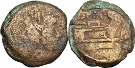 L. Sempronius Pitio. AE As, 148 BC. D/ Head of Janus, laureate. R/ Prow of galley right. Cr. 216/2a. AE. g. 26.64 mm. 33.00 Brown toning. F.