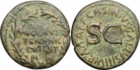Augustus (27 BC - 14 AD). AE Dupondius, 16 BC. D/ Legend in oak-wreath. R/ Large SC surrounded by legend. RIC 372. AE. g. 12.42 mm. 27.50 Dark green p...