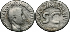 Augustus (27 BC - 14 AD). AE As, 7 BC. D/ Head of Augustus right, bare. R/ Large SC surrounded by legend. RIC 431. AE. g. 9.20 mm. 26.00 F.