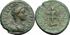 Commodus (177-193). AE As, 178 AD. D/ Bust of Commodus right, laureate, draped. R/ Victoria advancing left; holding wreath and palm. RIC (Marcus Aurel...