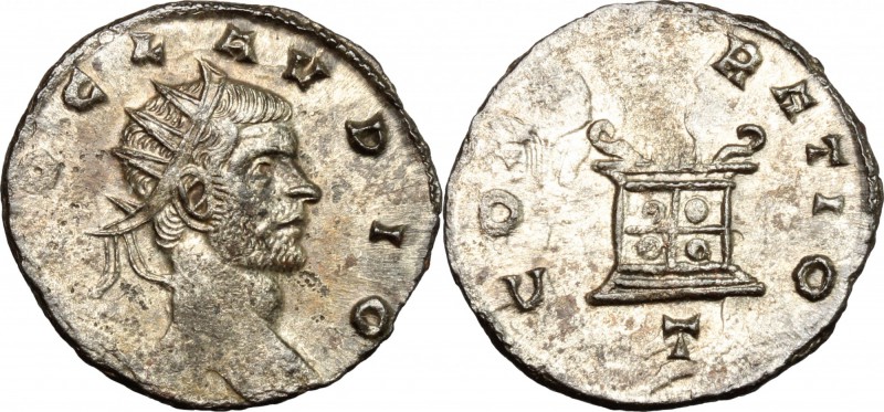 Claudius II Gothicus (268-270). BI Antoninianus, Mediolanum mint, 270 AD. D/ Hea...