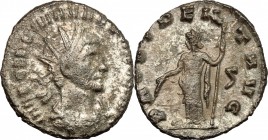 Aurelian (270-275). BI Antoninianus, 270-275. D/ Bust of Aurelian right, radiate, draped. R/ Providentia standing left; holding baton and scepter; at ...