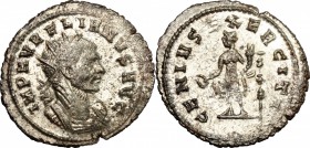 Aurelian (270-275). BI Antoninianus, 270-275. D/ Bust of Aurelian right, radiate, cuirassed. R/ Genius of the army standing left; holding patera and c...
