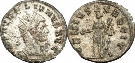 Aurelian (270-275). BI Antoninianus, 270-275. D/ Bust of Aurelianus right, radiate, cuirassed. R/ Genius of the army standing left; holding patera and...