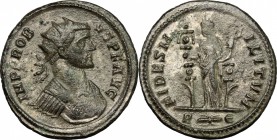 Probus (276-282). AR Antoninianus, 276-282. D/ Bust of Probus right, radiate, cuirassed. R/ Fides standing left; holding ensign in each hand. RIC - cf...