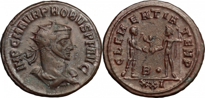 Probus (276-282). BI Antoninianus, Antioch mint, 276-282. D/ Bust of Probus righ...