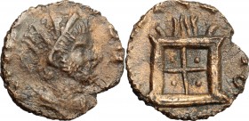 AE Barbarous radiate, 3rd century. D/ Radiate head right. R/ Altar. AE. g. 2.10 mm. 16.00 Brown patina. VF.