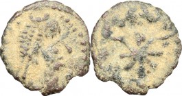 Vandals in North Africa. Gunthamund (484-496). AE Nummus, Carthage mint, 484-496. D/ Bust right, diademed, draped. R/ Christogram. BMC 165. AE. g. 0.4...