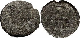 Vandals. AE 4 Nummi, Carthage mint, 480-533. D/ Bust left; before, palm. R/ N/IIII. MIB 20. AE. g. 0.82 mm. 11.00 Municipal coinage of the city of Car...