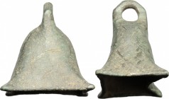 Bronze tintinnabulum. Roman period, 1st-3rd century AD. 37 x 40 x 29 mm.