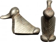 Silver decorative element in the shape of duck. Celtic, Danubian Region, 2nd century BC - 1st century AD. 9 x 10 x 5 mm.