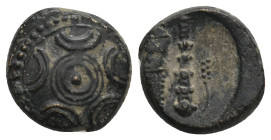 KINGS OF MACEDON. Philip III – Antigonos I Monophthalmos. Circa 323-310 BC. Half Unit.
 ( 3.86 g. 14.7 mm ).