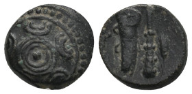 KINGS OF MACEDON. Philip III – Antigonos I Monophthalmos. Circa 323-310 BC. Half Unit.
 ( 3.16 g. 13.8 mm ).
