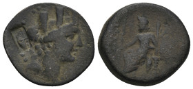 UNCERTAIN ( 200-100 BC). Ae.
 ( 7.07 g. 22.2 mm ).
