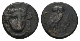 TROAS. Sigeion. Ae (355-334 BC).
 ( 2.04 g. 12.0 mm ).