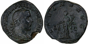 Philip I, Sestertius, 244-249, Rome, Bronze, EF(40-45), RIC:168