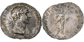Trajan, Denarius, 114-117, Rome, Silver, AU(55-58), RIC:340