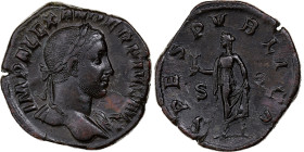 Severus Alexander, Sestertius, 231-235, Rome, Bronze, AU(50-53), RIC:648b