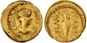 Julius Caesar, Aureus, 45 BC, Rome, Very rare, Gold, AU(55-58), Crawford:475/1a