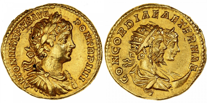Caracalla, Aureus, 201, Rome, Pedigree, Gold, AU(55-58), RIC:52 
 Caracalla, Au...