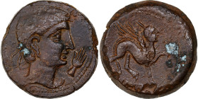 Spain, Castulo, Æ Unit, ca. 130-80 BC, Bronze, EF(40-45)
