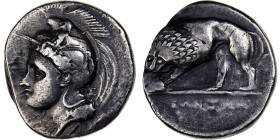 Lucania, Didrachm, ca. 334-300 BC, Velia, Silver, AU(50-53), HGC:1-1314, HN