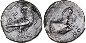 Aeolis, Hemidrachm, ca. 350-250 BC, Kyme, Silver, EF(40-45), SNG-Cop:35