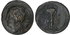 Bruttium, Æ Unit, ca. 260-215 BC, Rhegion, Bronze, AU(50-53), HGC:1-1677, HN