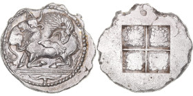 Macedonia, Tetradrachm, ca. 470-430 BC, Akanthos, Silver, AU(55-58), HGC:3.1-384