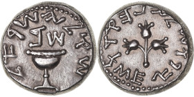 Judaea, Shekel, 67-68, Jerusalem, Jewish War, Silver, NGC, AU(50-53)