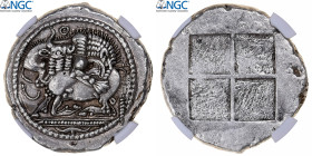 Macedonia, Tetradrachm, ca. 525-470 BC, Akanthos, Silver, NGC, EF(40-45)