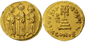 Heraclius, Heraclius Constantine & Heraclonas, Solidus, 639-641, Constantinople