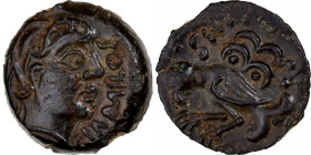 Senones, Bronze GIAMILOS à l'oiseau, ca. 60-40 BC, Bronze, AU(55-58)