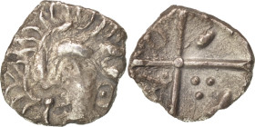 Ruteni, Obol with cross, 1st century BC, Silver, EF(40-45)
